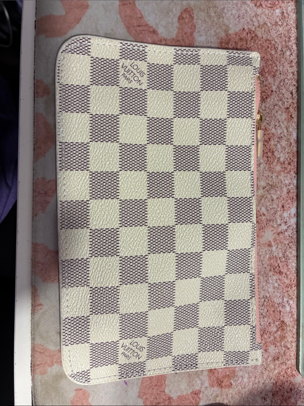 Source unknown Damier Azur Zip Pouch - Cream & Light Gray